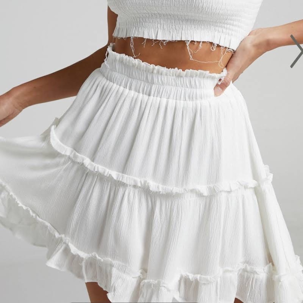 White showpo mini skirt